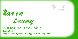 maria levay business card