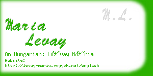 maria levay business card